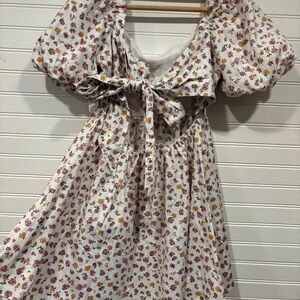 Altar’d State white puff sleeve mini dress